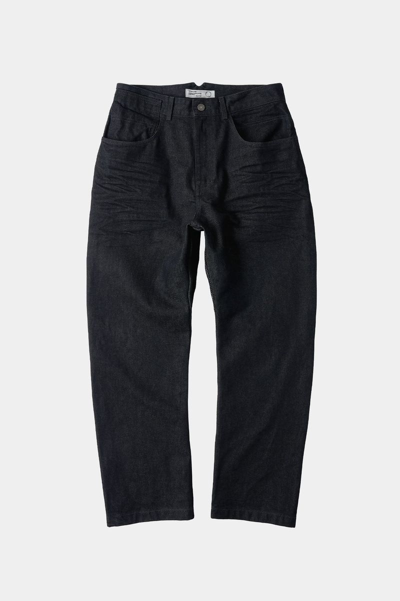 3D Fit Embossed Denim Pants (Black)