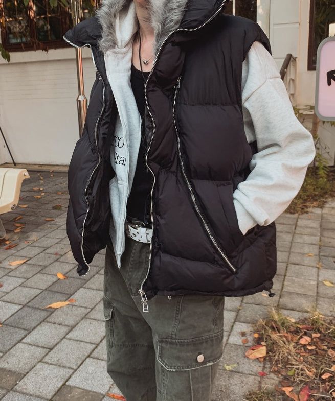 Lowsy Wave Zipper Padded Vest