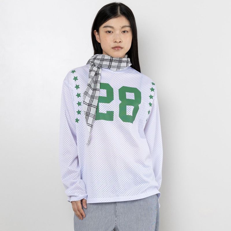 Twister Check Scarf - White