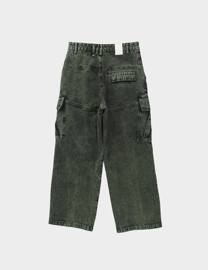 Ness pigment cargo denim pants