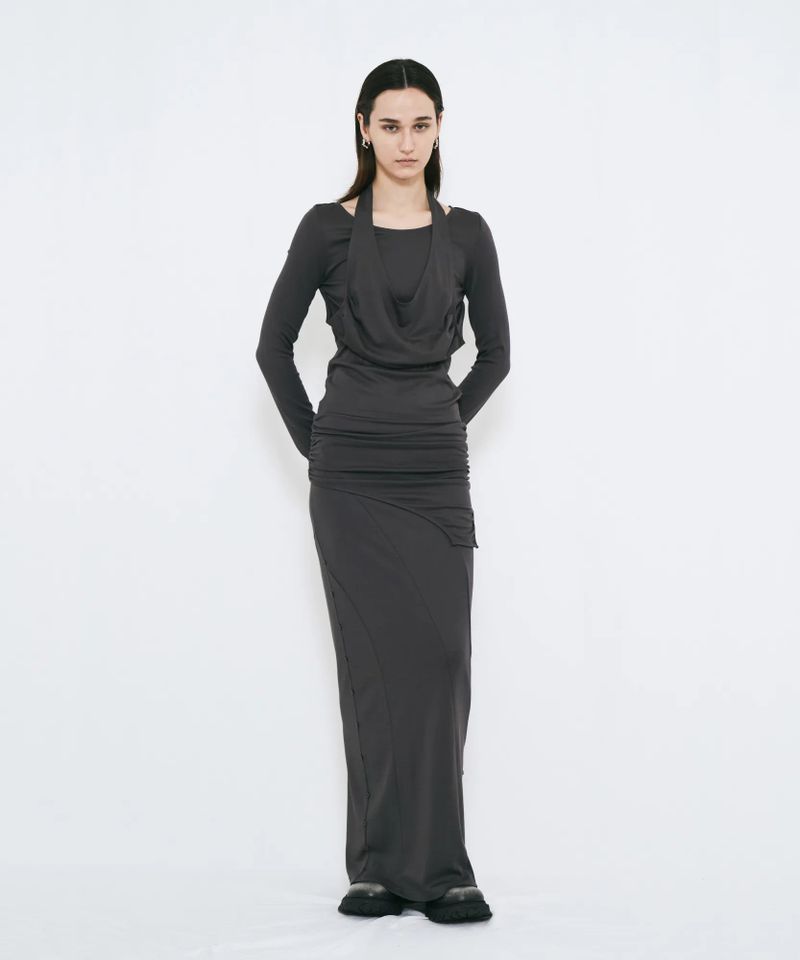 2WAY BUTTON MAXI SKIRT