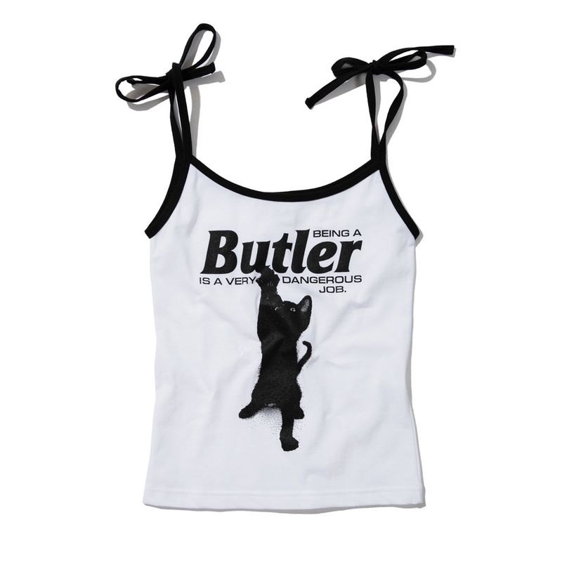 KRUCHI（クルチ）の「CAT BUTLER CROP SLEEVELESS (WHITE)（Tops）」