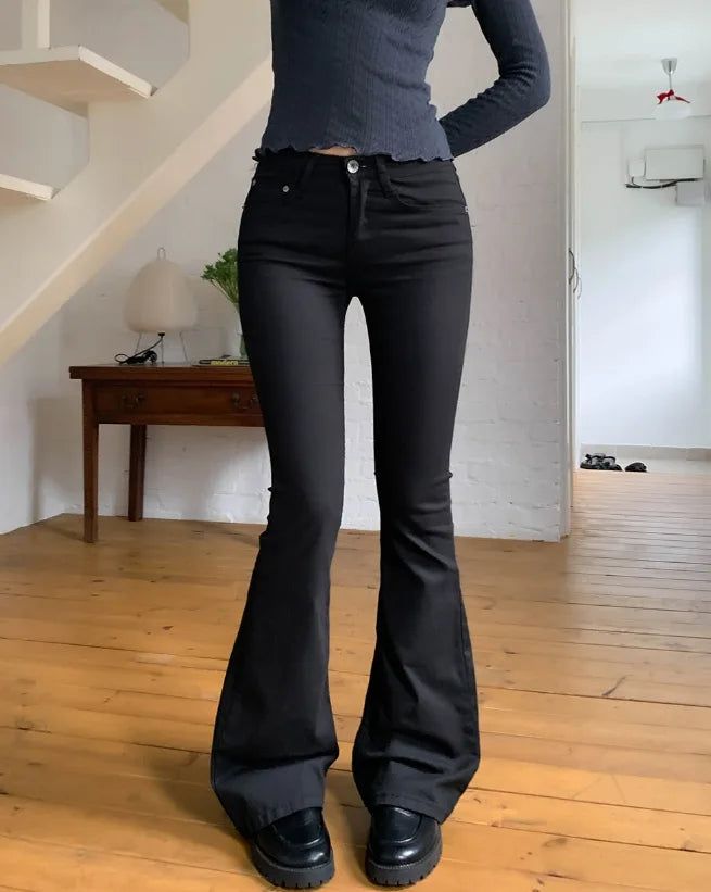 ULAN（ユレン）の「Crow Black Semi-Row Bootcut Pants（Pants）」