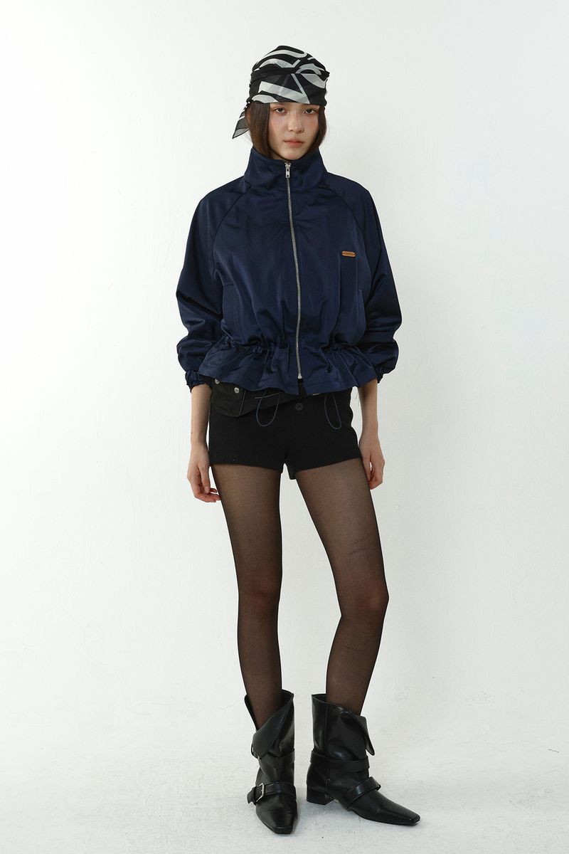 BALLOON HIGH-NECK JUMPER_NAVY