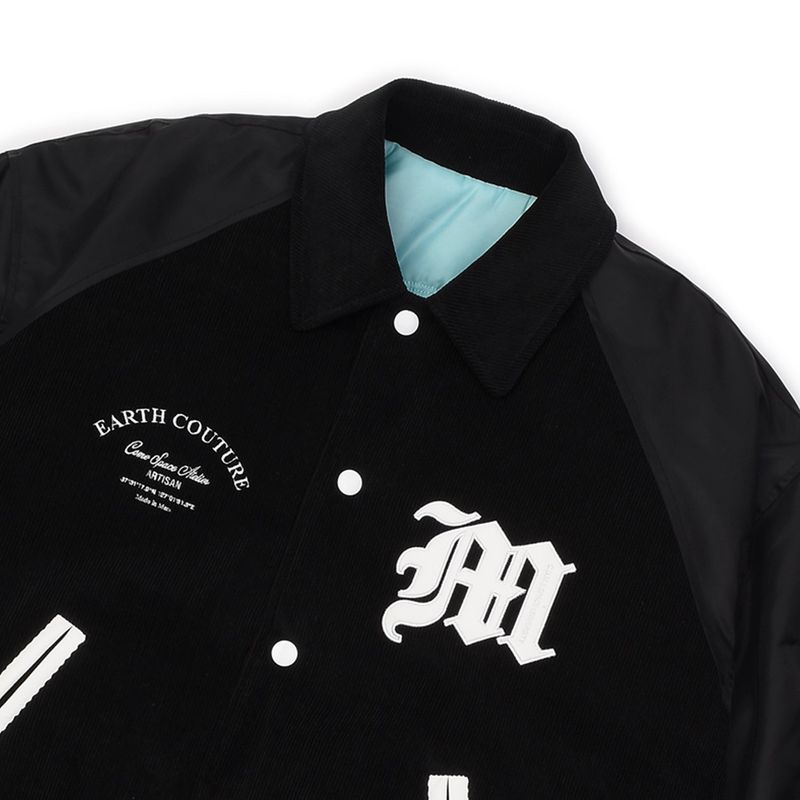 [UNISEX] Reversible "WORLD PEACE" Padded Bomber Jacket (Blue Mint)