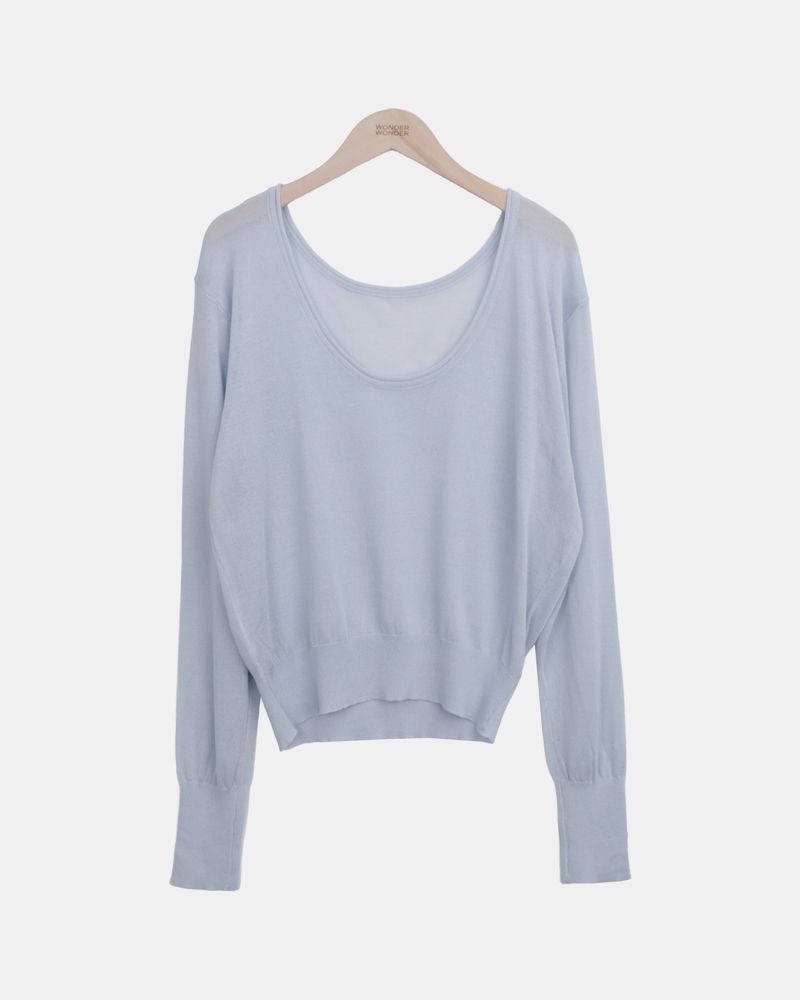Marda Deep U-Neck Long-Sleeve T-Shirt
