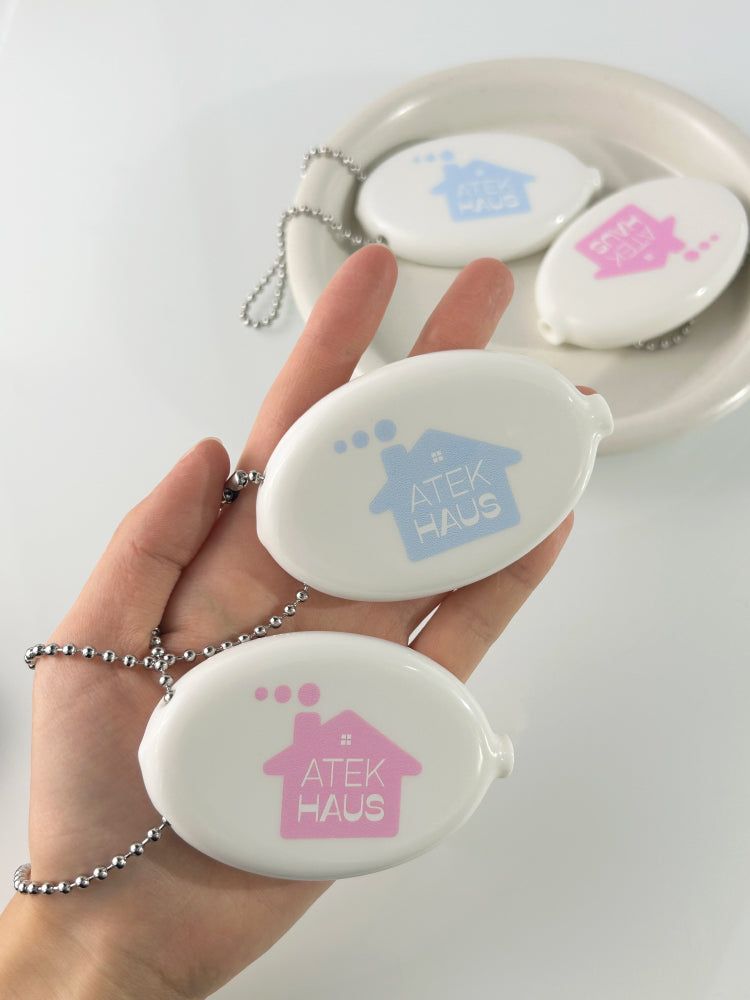House Rubber Coin Wallet Keyring(Blue)