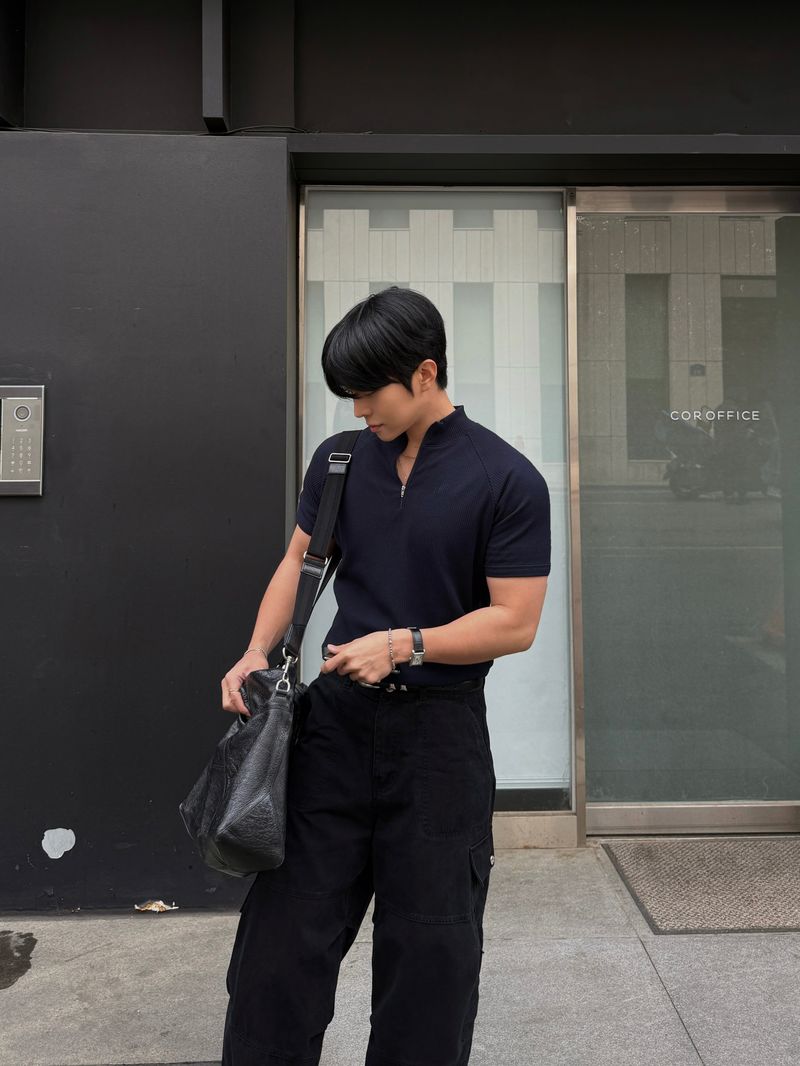 Sain zip-up short sleeve