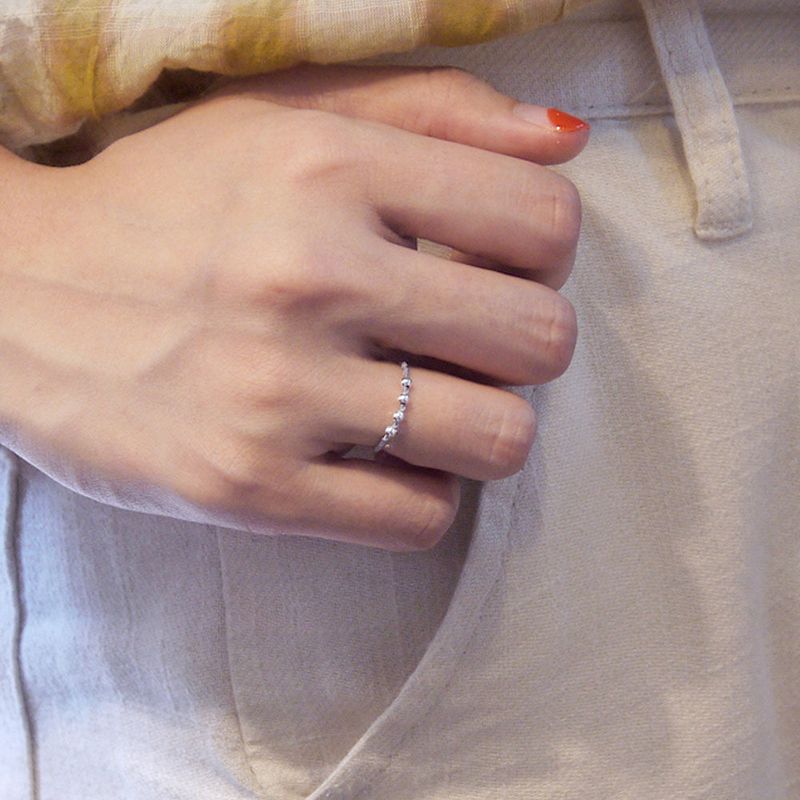 [CCNMADE] 菊 Silver Ring (Light Rainbow)