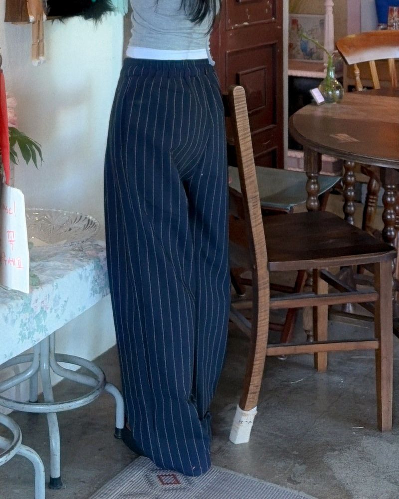 Heppin stripe banding pants