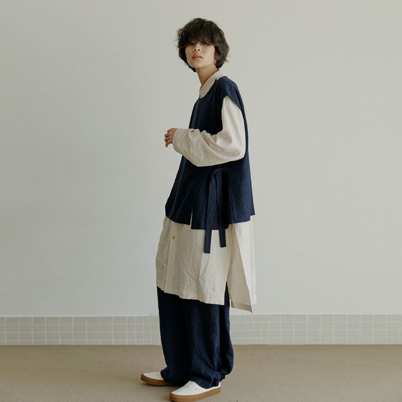 malen（マレン）の「unisex button vest navy（Tops）」