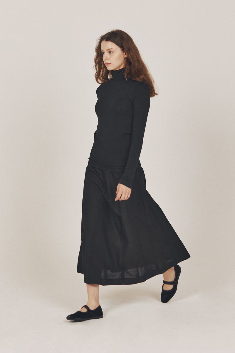 linen flare skirt