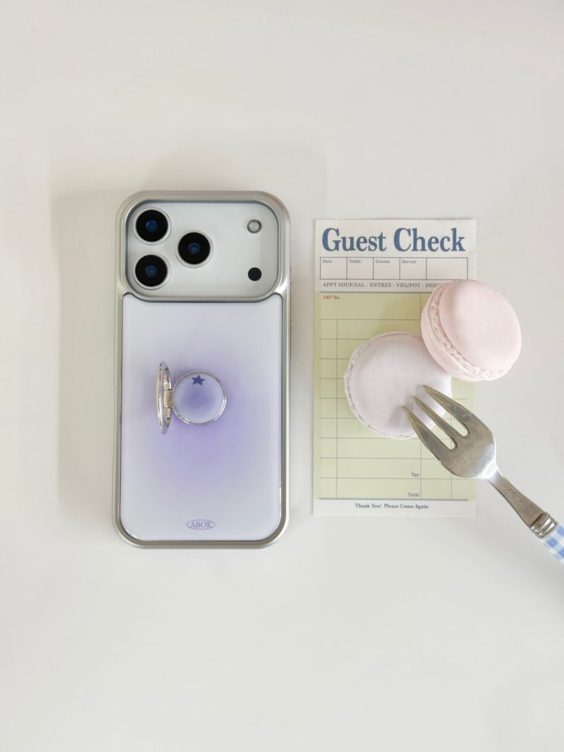 ABOE（アビオエ）の「[SET] BLUEBERRY SORBET Silver Epoxy Case Ring Tok（Smartphone Accessories）」
