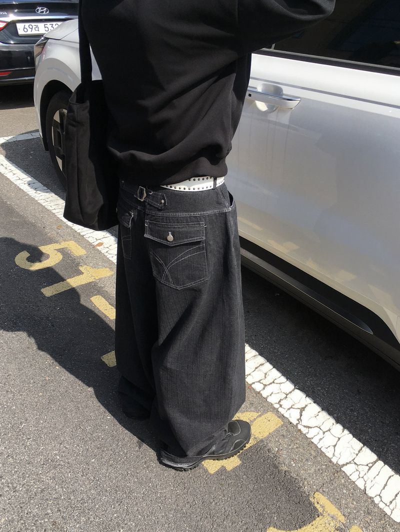 No.1435 back pocket wide denim PT