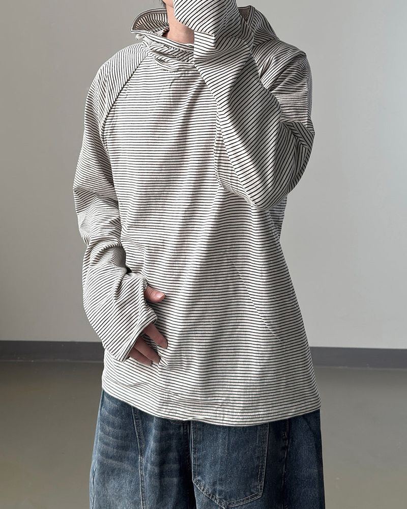 Ron layered stripe hoodie