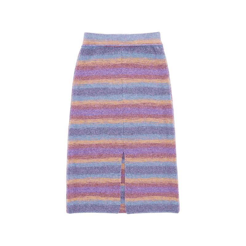 PASTEL GRADATION LONG SKIRT - PURPLE