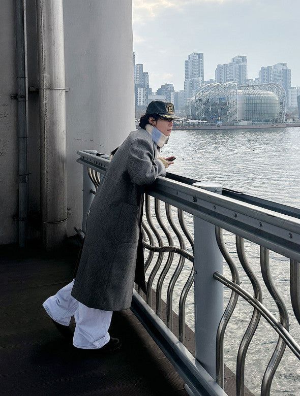 No.1052 wool20 over single long COAT