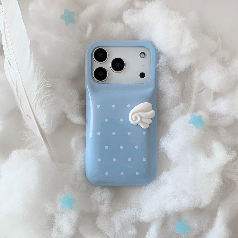 [MADE] soda blue wings pastel dots case