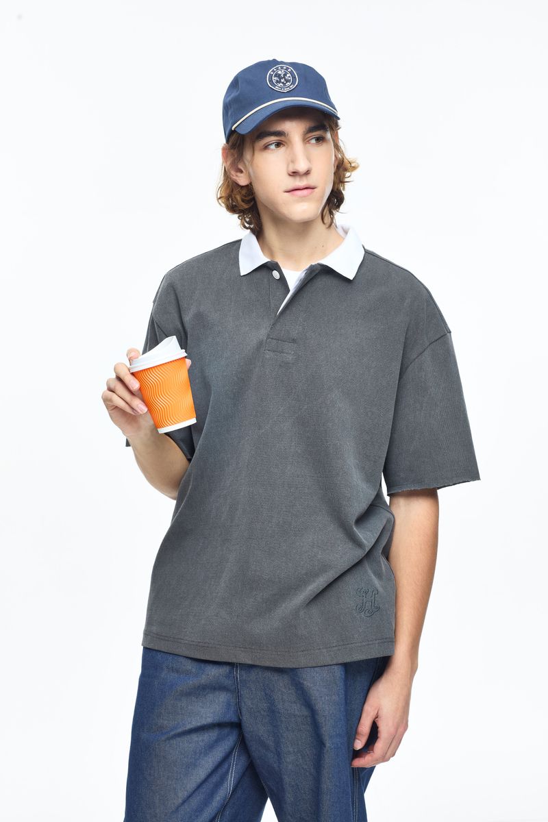 Pigment Washing Pique Collar