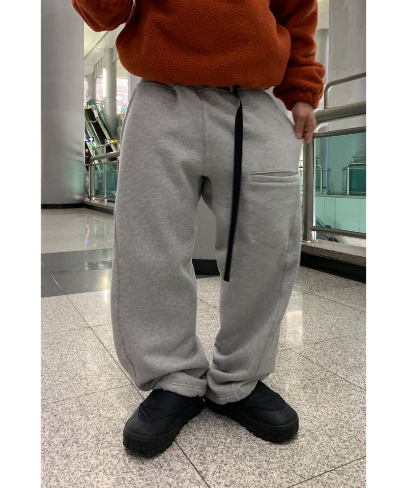[Sweat ver.] Belt curve pants