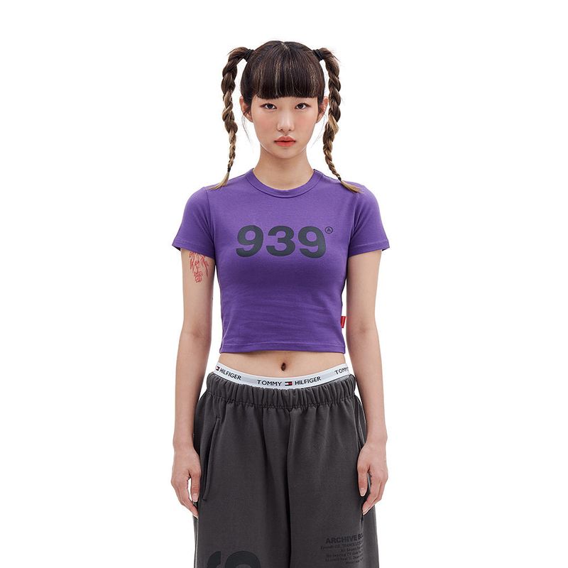 ARCHIVE BOLD(アーカイブボールド)の「939 LOGO CROP TOP (PURPLE)(Tops)」