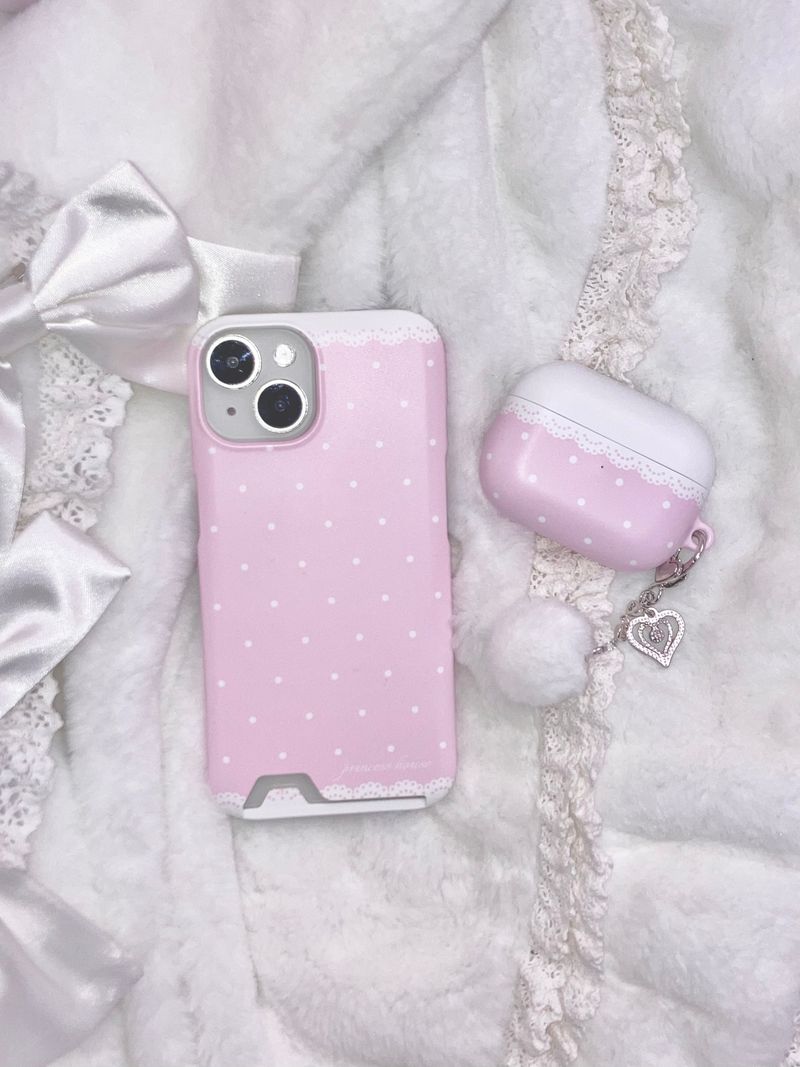 heart pompom keychain