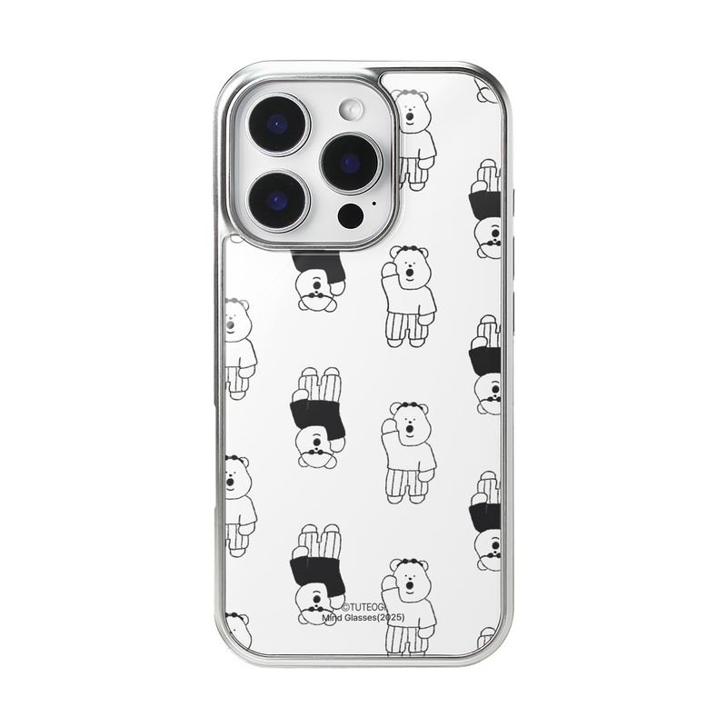 TUTEOGI(トゥトギ)の「TUTEOGI ‘ Mind Glasses’ glass bumper case (silver frame)(Smartphone Accessories)」