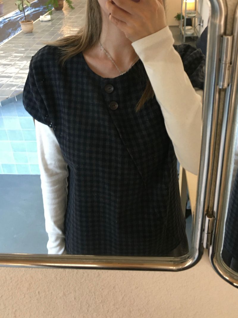 Mone Check Puff Blouse (2c)