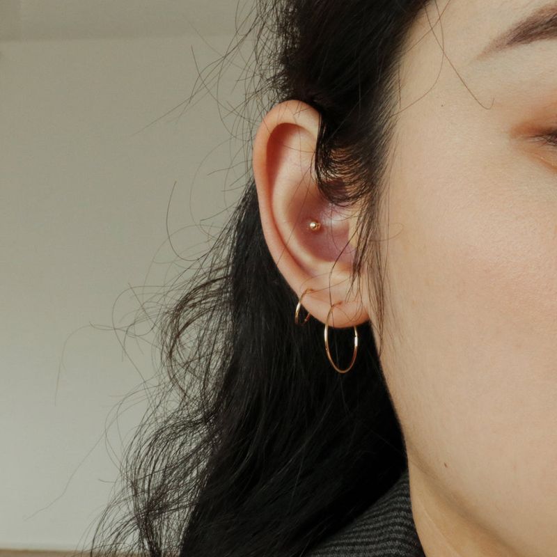 [single piercing] 14K GOLD BALL PIERCING (3mm)