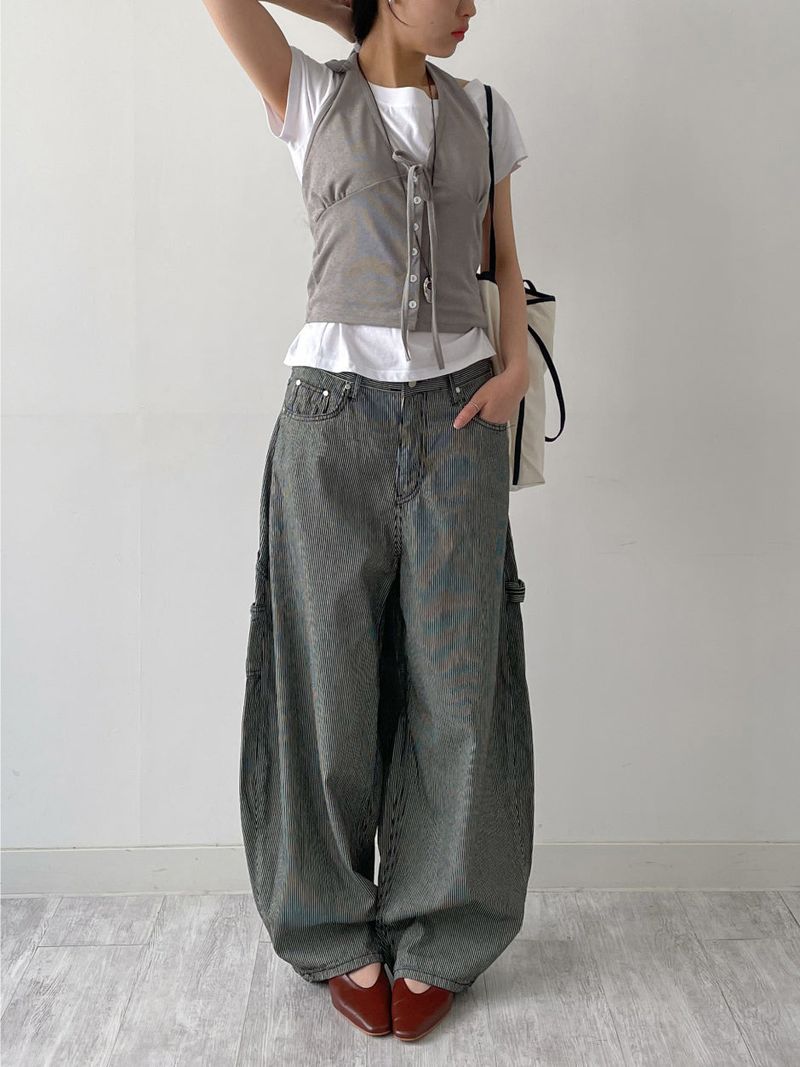 Bio Shirred Halter Neck Knit Vest