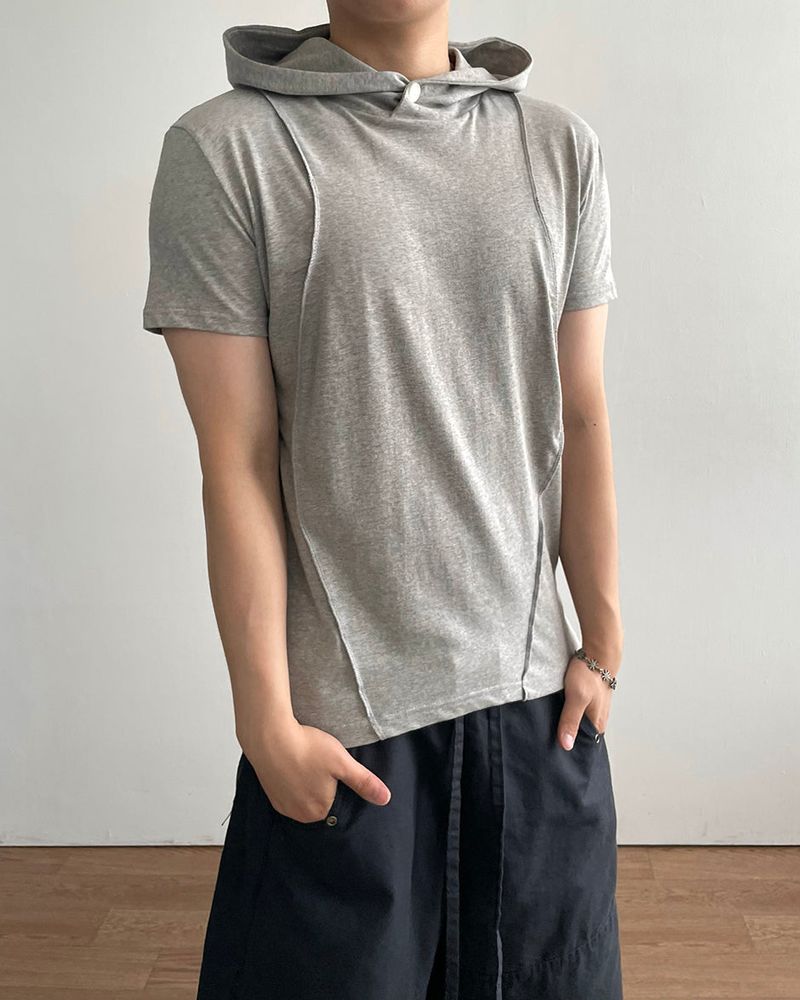 IDF（アイディーエフ）の「Inset Hooded Seam Short Sleeve T-shirt（Tops）」