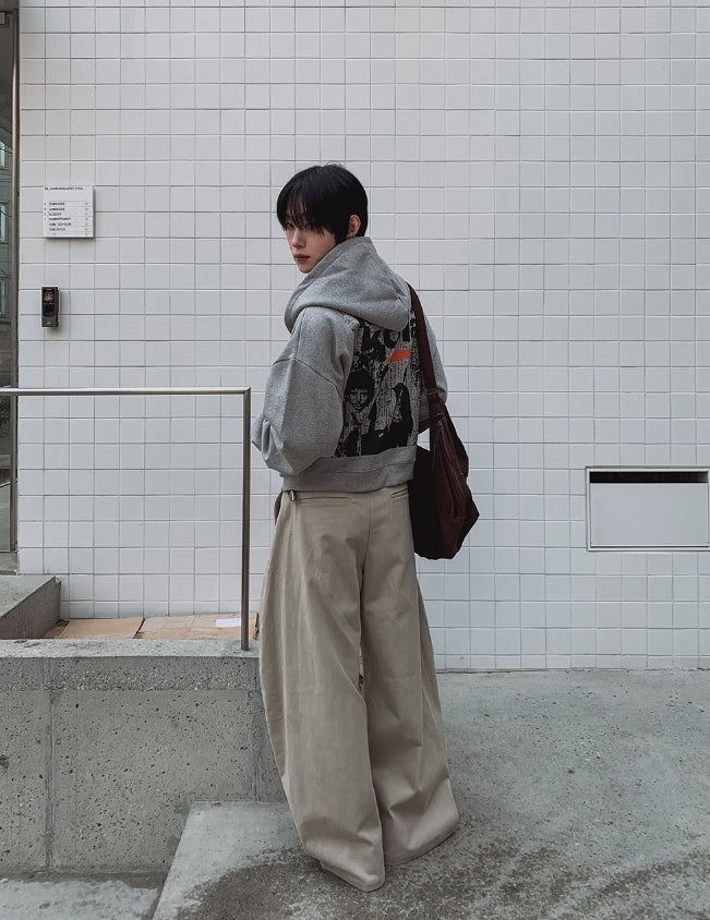 Arc Curved Wide Cotton Pants
