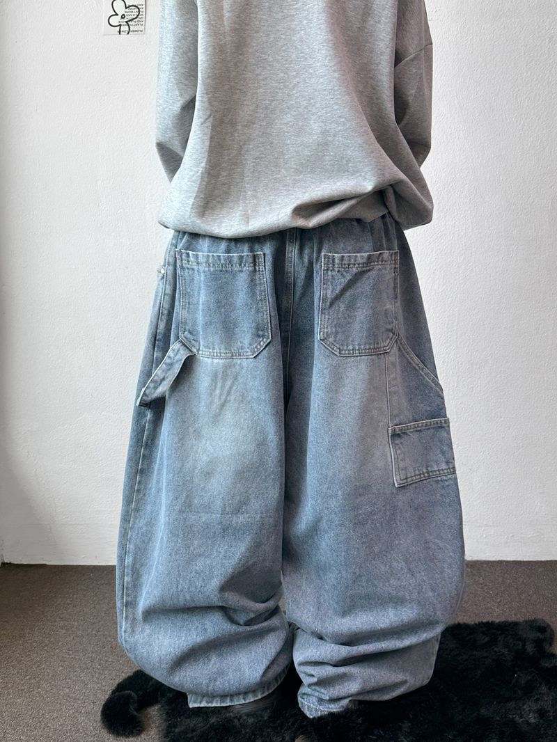 Catch Balloon Carpenter Basic Denim Pants 3color
