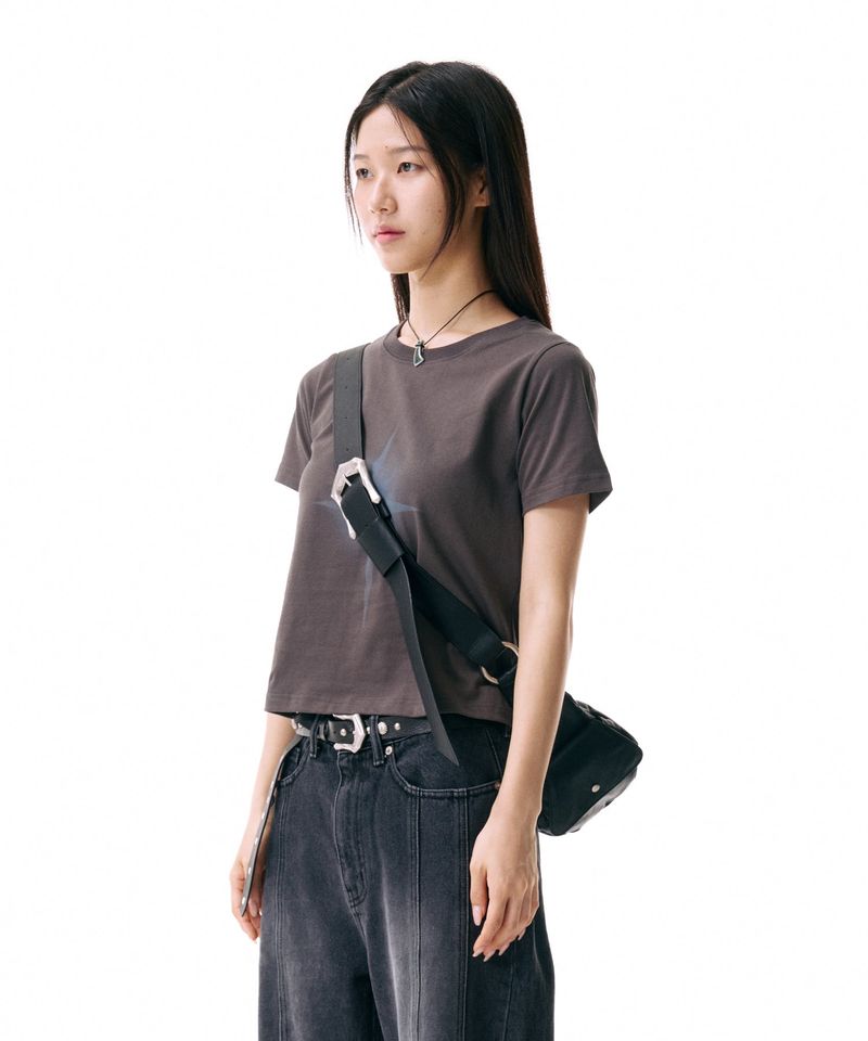 Bumpy Buckle Stone Bag (Black)