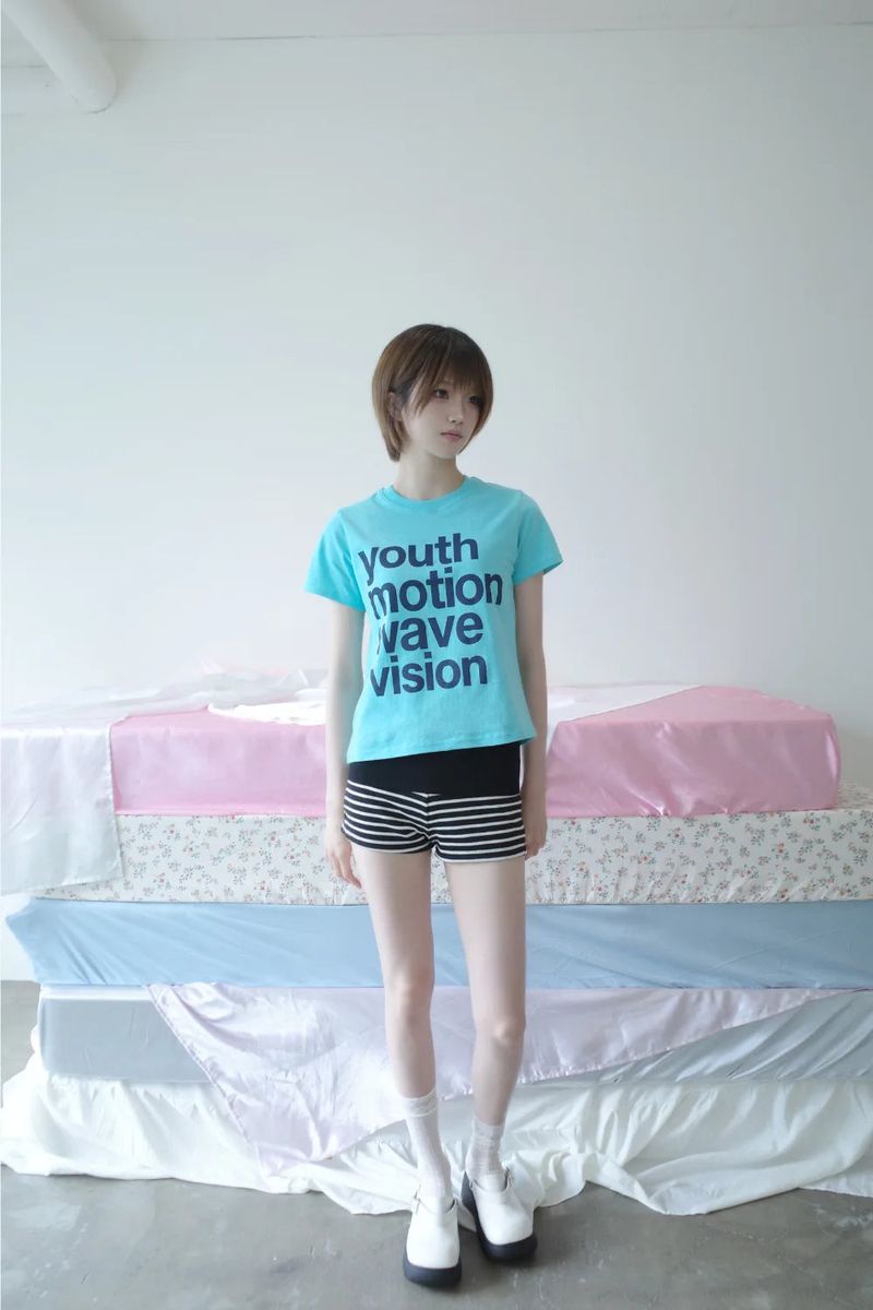 モーションレタリングクロップTシャツ（5color）
