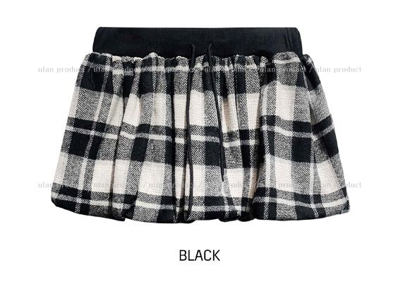 Pilen Check Pumpkin Mini Skirt