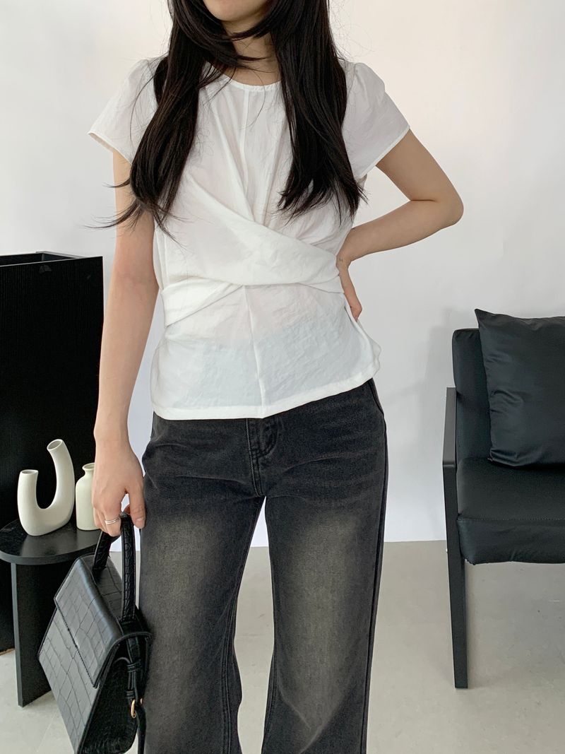 Amélie Shirred Wrap Blouse