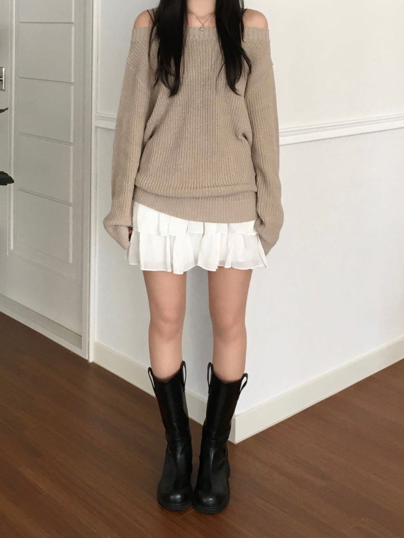 ネフオフショルダーニットウェア (3color)