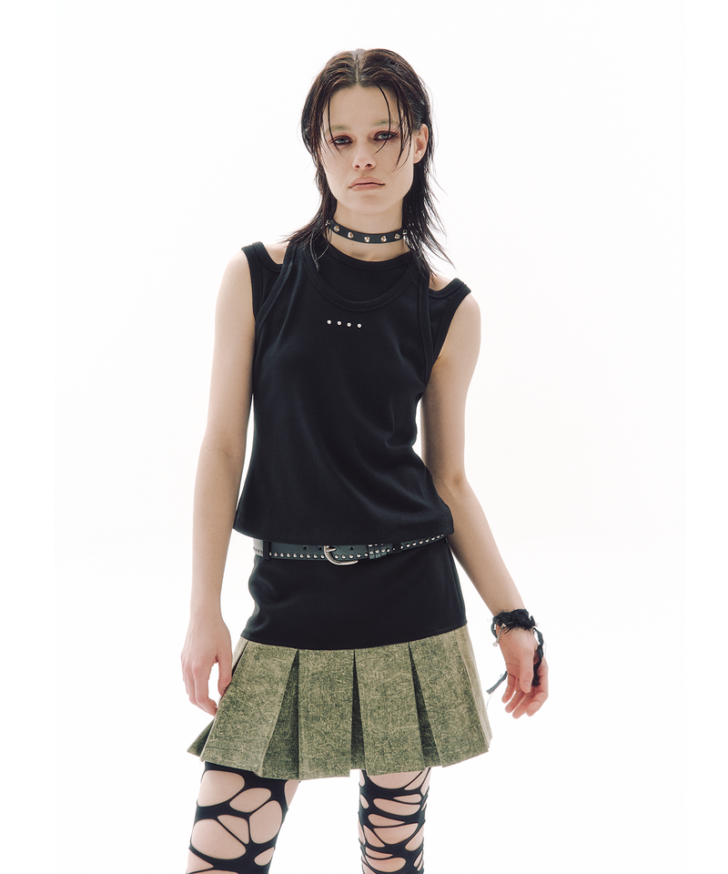 INDUCED OVERLAP SLEEVELESS