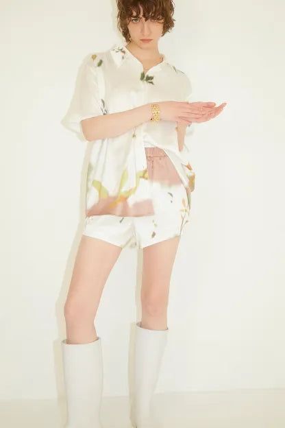Leaf Satin Short Pants