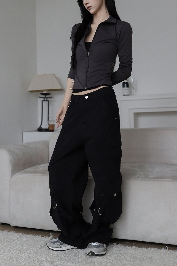 Beni Zip-up Long Sleeve Top