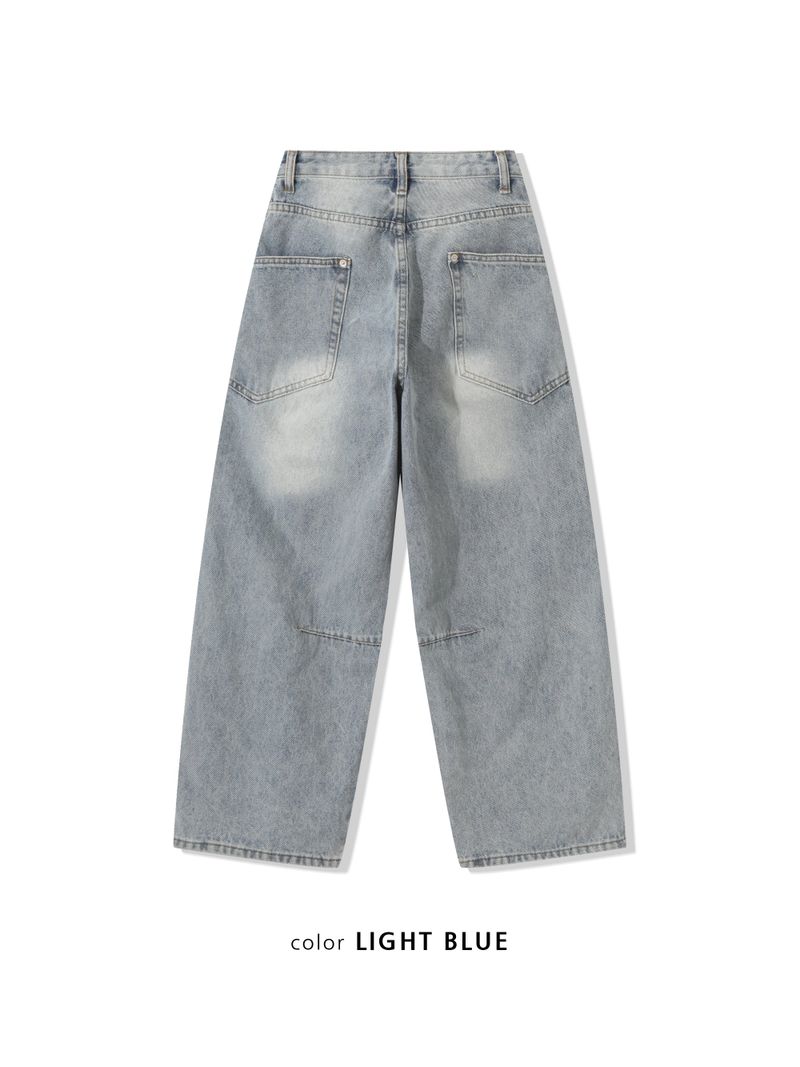 wave washed denim pants(4colors)