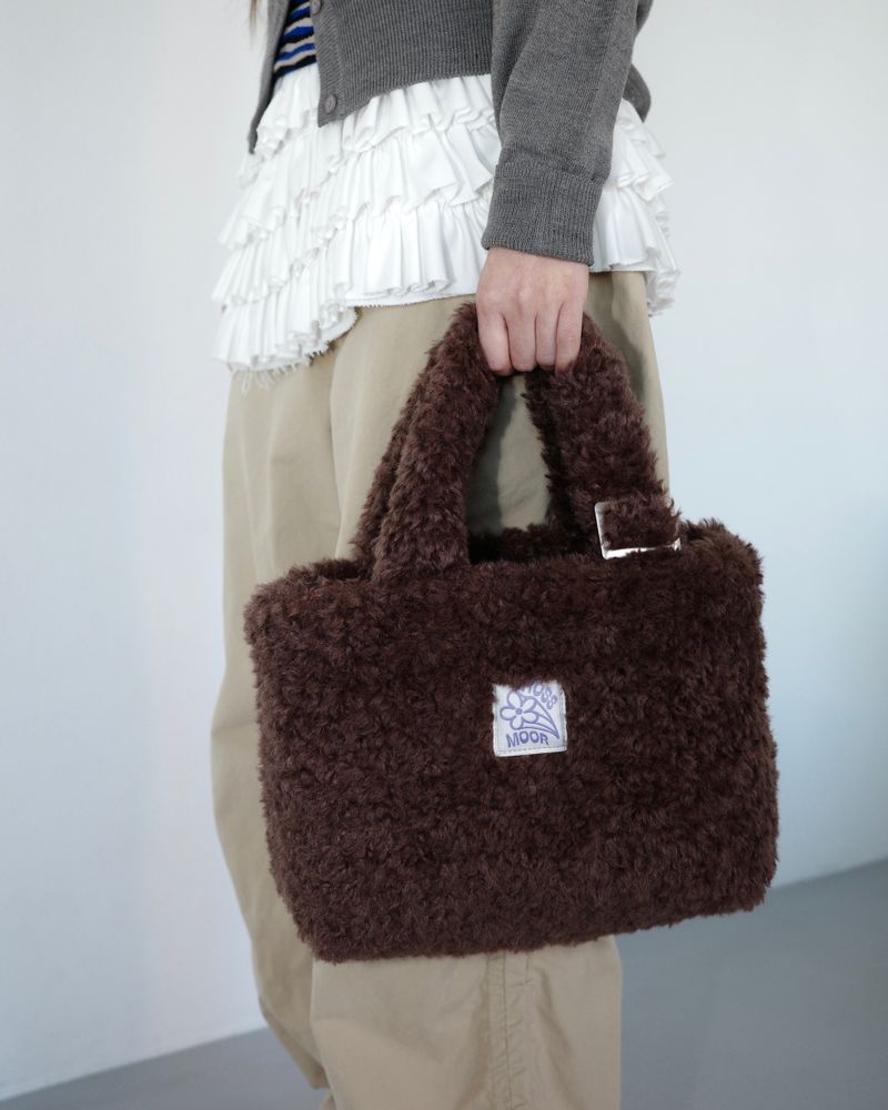 Teddy mini fur bag _ dark brown