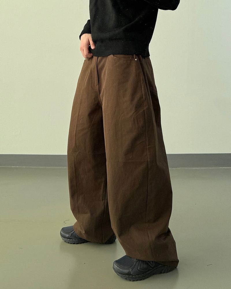 Bino Curved Wide Cotton Pants