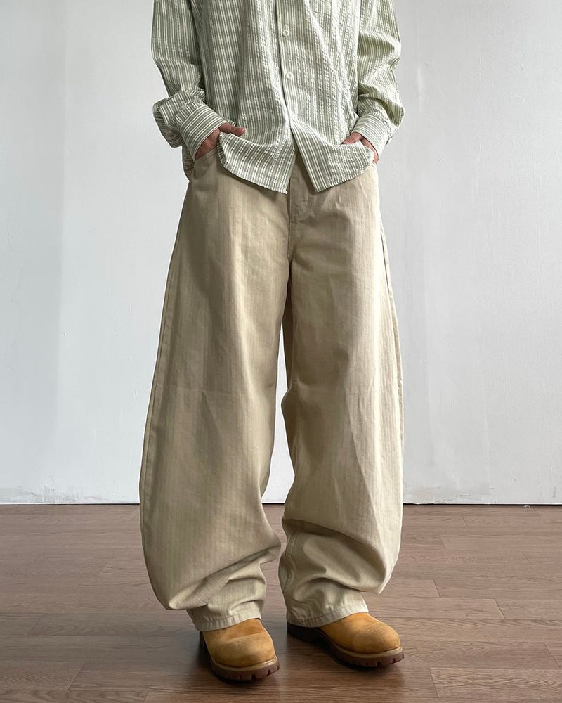 Warp Herringbone Stripe Pants