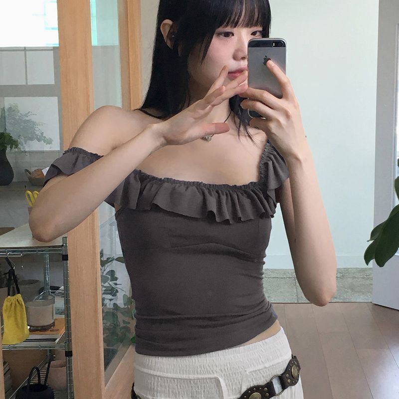 WONDER WONDER(ワンダーワンダー)の「Muers frill off-shoulder top tank top sleeveless(Tops)」