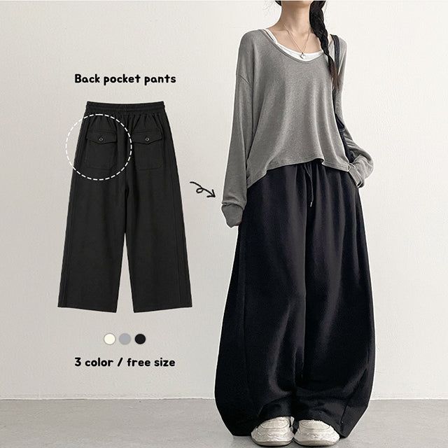 hijjoo(ハイチュー)の「Flap Pocket Pants Cotton Wide Pants (3 colors)(Pants)」