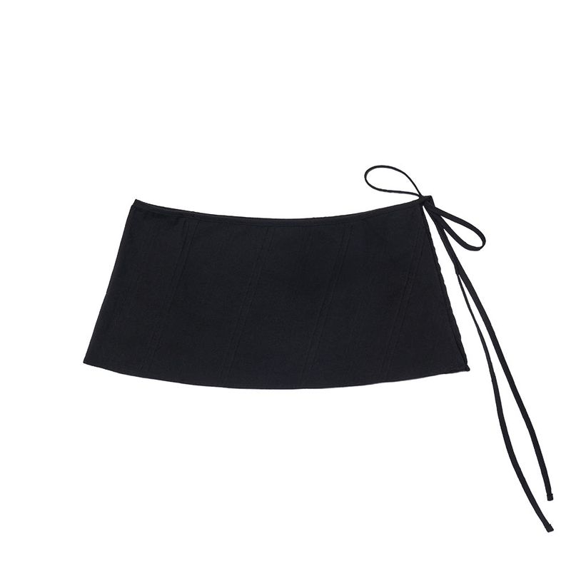 Mellow Ribbon Wrap Skirt_Black