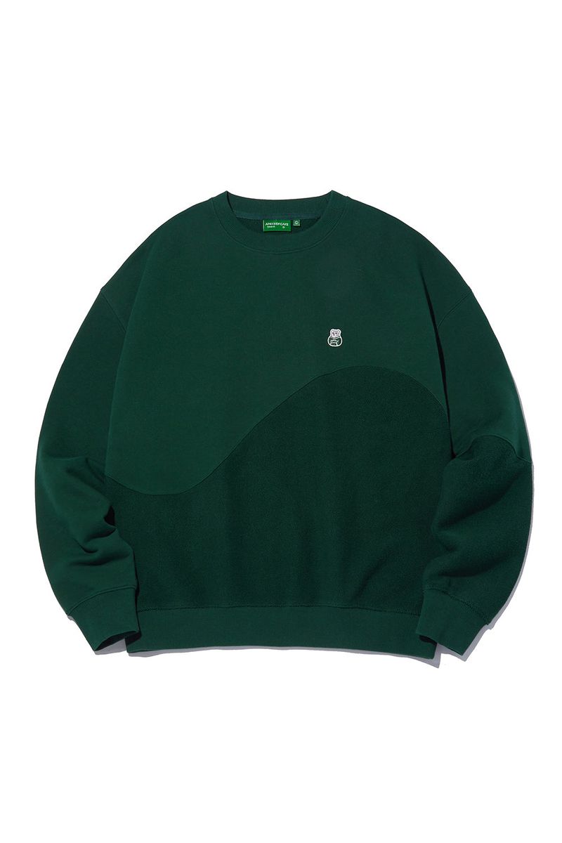 Reverse Bear Patch Crewneck_Green