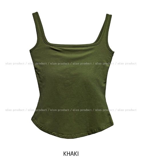 [U-BASIC] Tommy Basic Square Neck Sleeveless (+With Cup)